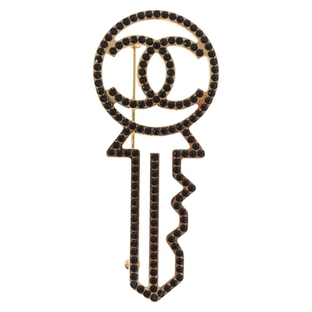 Chanel Brooch Metal Gold Tone CC